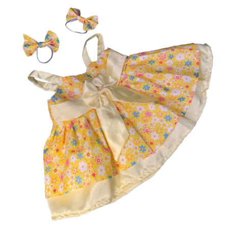 Robe d'été avec 2 nœud papillon pour nounours de 40 cm